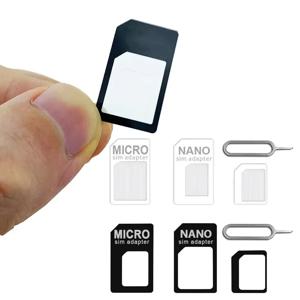 유니버설 4 in 1 마이크로 나노 SIM 카드 어댑터 4 in 1 SIM 변환 키트 (SIM 카드 니들 포함) 아이폰, 화웨이, 샤오미 휴대폰용