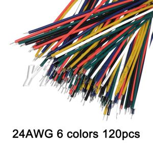 120개/세트 24AWG 8cm 주석 도금 브레드보드 PCB 납땜 케이블 24AWG 플라이 점퍼 와이어 주석 도체 와이어 1007-24AWG 커넥터 와이어