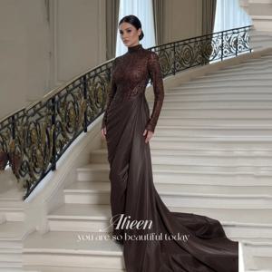 Aileen فساتين سهره 프롬 드레스 특별한 날을 위한 브라운 이브닝 드레스 베스티도스 데 페스타 맞춤형 머메이드 우아한 파티 드레스