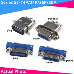 남성 여성 센트로닉스 커넥터 57 시리즈 14핀 24핀 36핀 50핀 90도 PCB 마운트 DIP 타입 프린터 소켓