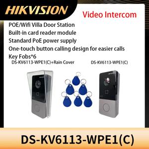 Hikvision Doobell DS-KV6113-WPE1(C) Wifi POE 편리한 Hik-Connect APP 모바일 제어 빌라 도어 스테이션 비디오 인터콤 시스템