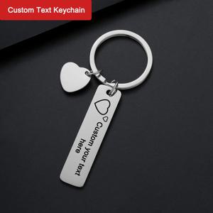 맞춤형 텍스트 키체인 개인 맞춤 이름 키링 금속 발렌타인데이 선물 레이저 각인 로고 맞춤형 눈 사진 키체인