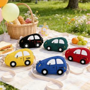 미니 크로스바디 백 자동차 모양 숄더백 단색 핸드백 귀여운 만화 미니 메신저 백 작은 지갑