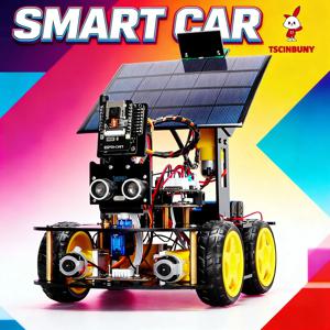 태양광 구동 ESP32 CAM 프로그래밍 가능 로봇 자동차, 초음파 센서 IoT WiFi 제어 기능 탑재, 코딩 교육 학생용