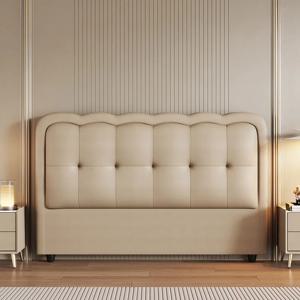 키즈 클라우드 소프트 천연가죽 헤드보드, 원목 프레임, 독립형 플로어 디자인