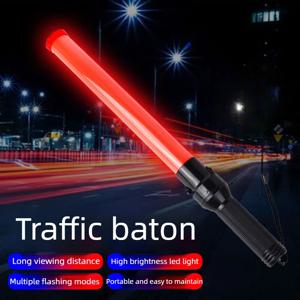 54cm LED 안전 경고등 야외 도로 교통 신호 경고 스틱 제어 교통 안전 지휘 도구 비상 발광 스틱