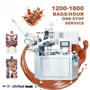 자동 초콜릿 소스 액상 스파우트 파우치 충전 기계 수동 스파우트 백 도이팩 파우치 포장 충전 기계