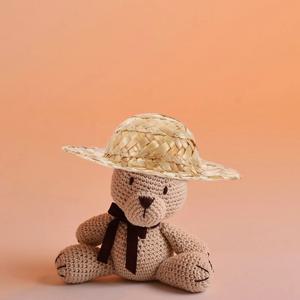 미니 밀짚모자 정교한 장인정신 천연 밀짚으로 짠 모자 인형의 집 공예 프로젝트를 위한 매력적인 미니어처 장식 DIY 장식
