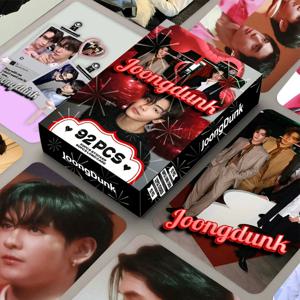 92개/세트 중덩크 타이 스타즈 레이저 로모 카드 - 미니 스티커가 포함된 홀로그램 포토카드 BL 드라마 굿즈 컬렉션 선물