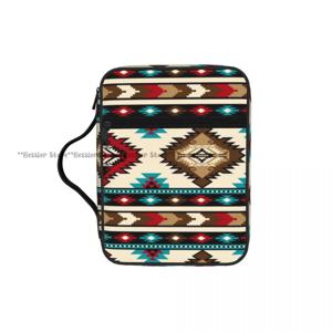 기도서 보관 핸드백 보호용 성경 커버 인디언 패턴 아메리카 원주민 교회 기도 가방 지퍼 북 케이스