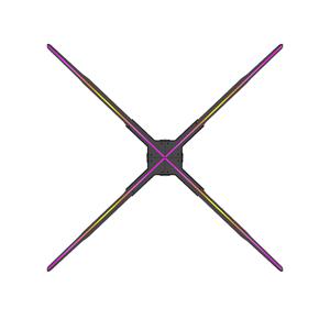 3D 홀로그램 LED 프로젝터 팬 1440개 해상도 100SD 네이키드 에어 실내 광고용 TFT 타입