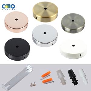 블랙 화이트 실버 청동 천장 플레이트 벽 Sconce 마운트 DIY 조명 피팅 램프베이스 빈티지 펜던트 램프 8/10/12cm 디스크베이스