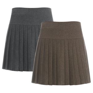 [하프클럽] 퀸 여성 겨울 울 골프웨어 골프스커트 주름스커트 NS-WSK-1199-블랙