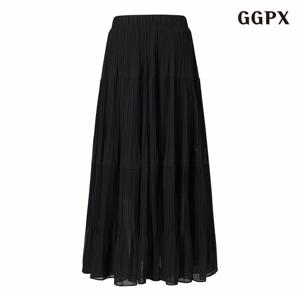 정상가:59,000원 ㅣ 쉬폰 밴딩 플리츠 롱 스커트 (GPBWH008D)