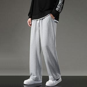 남성 겨울 기모 와이드 트레이닝 팬츠 허리밴딩 츄리닝 하의 고무줄 통바지