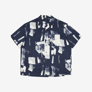 [하프클럽] 붓터치 패턴 오픈카라 셔츠 FKBAD5363 B