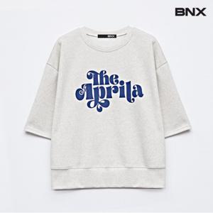 정상가 59000원ㅣ아프릴리아 레터링 심플 반팔 맨투맨 (BW1TS034L0)