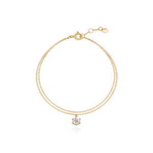 [티르리르] 싱글 라운드 큐빅 실버옐로우 팔찌 TBSSVG10678M