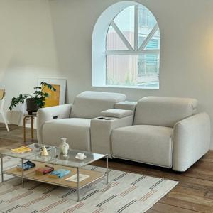 소파연구소 쏘랩 4인용 라떼 패브릭 리클라이너 소파