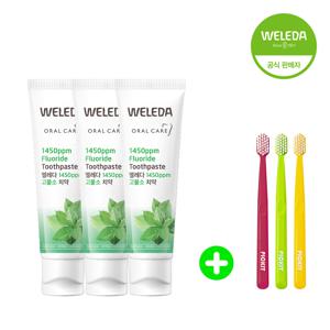 1450 고불소 어린이 치약 50g 3개+픽킷 어린이 칫솔 3개