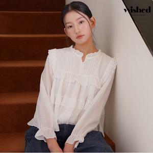 정상가:79,000원ㅣ펀칭 프릴 버튼업 데일리 블라우스 (WICABL007)