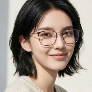 티타늄 안경테 BY5058D 002 명품 사각 메탈테 초경량