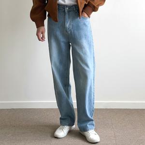 와이티클로젯] 헤비 듀티 클래식 쿼터 밴딩 청바지 세미 와이드 데님 팬츠 워싱 남여공용 빅사이즈