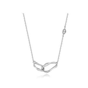 [티르리르] 웨이블렛 포인트 화이트실버 목걸이 TNESVW08040M