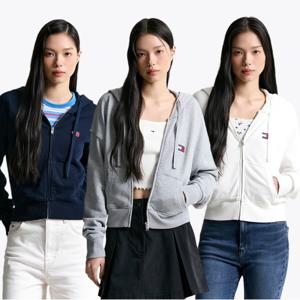 [정상가: 139000원] 타미진스 박시 크롭 후드 집업 3종 택1 (T32F6TJC01TWT2)