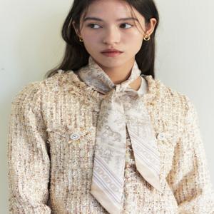 헤지스 액세서리 [[26SS]] HISC6E351I1 [뜨왈드주이] Toile de Jouy 베이지쁘띠 실크 스카프