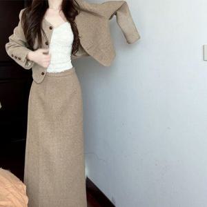 숏자켓 롱스커트 하객룩 티아넬투피스