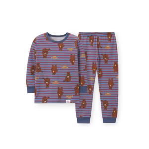 [롯데백화점]아동 G208 핫초코베어 9부소매 내의 세트 OR25FKFPG208