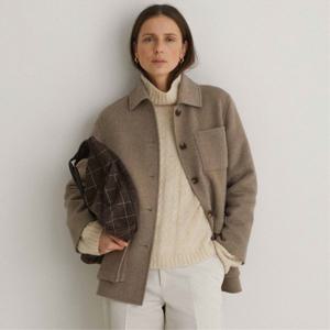 [최초가439000] Handmade Wool Blend Big Pocket Coat MINK