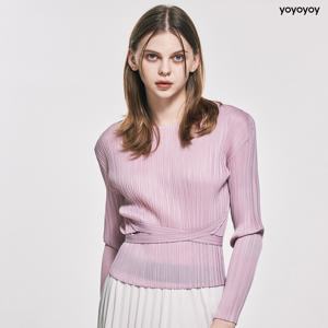yoyoyoy여성[최초가 99000원] 벨트 베이직 라운드 플리츠 블라우스(3colors)_AI02WNPBL03