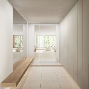 슬림슬라이딩 오픈형 중문 (화이트/우드) (유리6종)