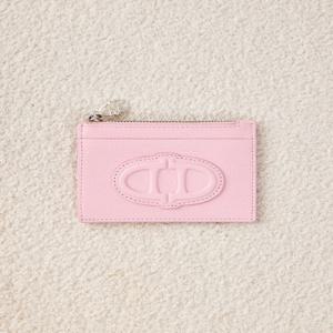 아떼 바네사브루노 액세사리 [[26SS]] AAHO6E460P1 [STAMP] 핑크 램스킨 지퍼 단카드지갑