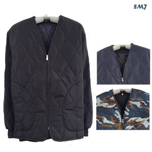 SMJ508 패딩 내피 브이넥 지퍼 깔깔이