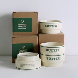 파밍스 마켓 레터링 도자기 소스볼 4p세트 미니 종지 그릇