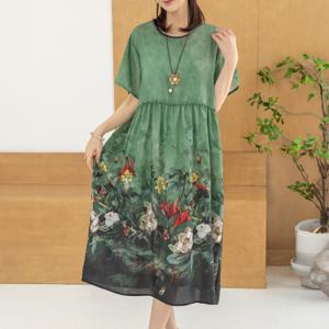 [디얼마미] 차르르 인견 원피스 /마담 미시 중년 여성 빅사이즈 40대 50대