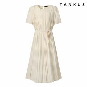 정상가:89,000원 ㅣ 플리츠 쉬폰 반팔 원피스 (TX2OP071L0)