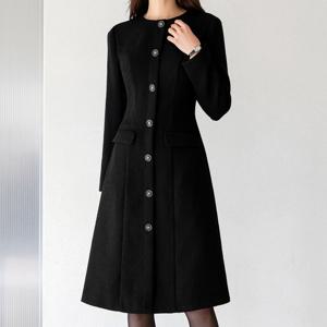 (~XXL까지) 카도스 라운드넥 트위드 A라인 원피스 겨울 하객룩 오피스룩 모임룩 격식룩 상견례 빅사이즈