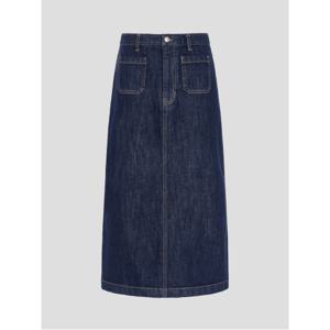 레이디스 데님 롱 스커트  네이비 (BF6227C70R)