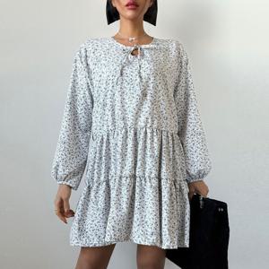 여성 플라워 리본 캉캉 미니 원피스 -COP0464-