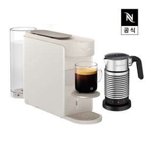 [3/3~12 런칭이벤트]  버츄오 업 MD1 에스프레소 캡슐커피머신 펄 화이트+에어로치노4
