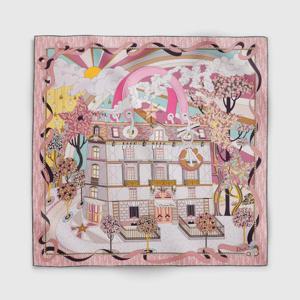 디올애비뉴 90 스퀘어 스카프 핑크 실크 트윌 62TC090S6046