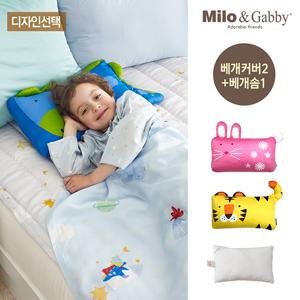 아기여름베개 미니동물베개 커버2개+솜1개 세트 /아기베개