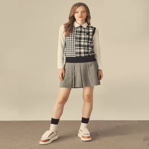 헤지스 골프 여성 [[24FW]] HWSK4C602G2 [가격인하]그레이 프리미엄 변형 플리츠 스커트