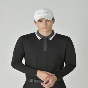 헤지스 골프 [[25FW]] HUTS5C611BK 블랙 남성 아이덴티티 로고 긴팔 카라 티셔츠