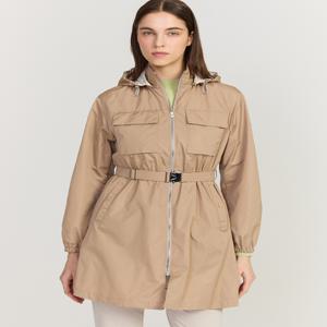 닥스 골프 여성 [[26SS]] DNJU6A219I2 [PREMIUM] 베이지 글로시 배색 후드탈착형 롱사파리