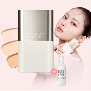[포슬린ver]조성아 메가핏 스틱 커버 파운데이션 마스터 포슬린+브러쉬 클렌징미스트
